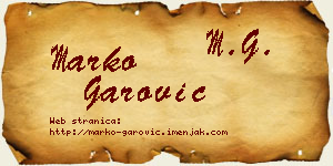 Marko Garović vizit kartica